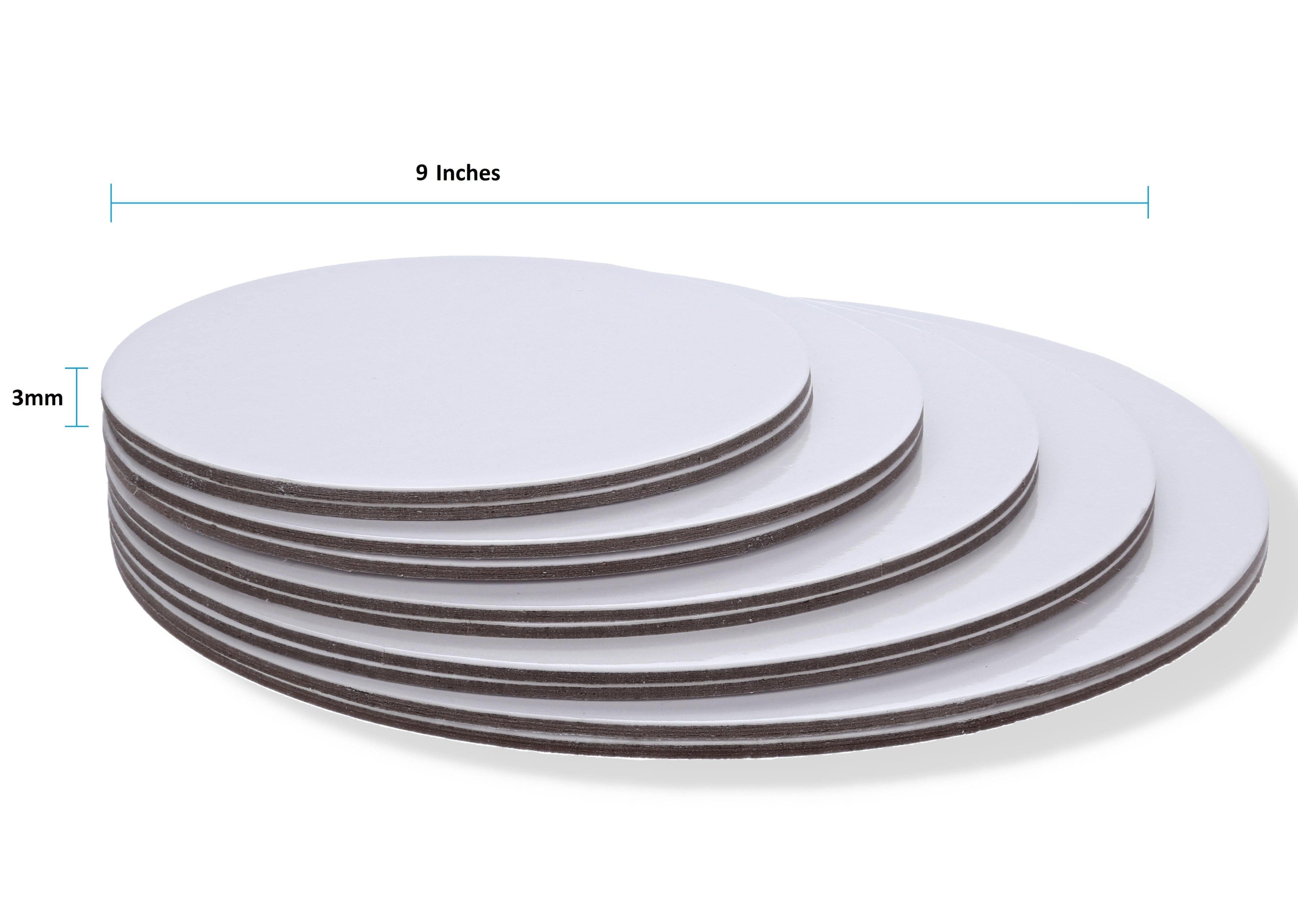 9" Inch White Round Cardboard Cake Board