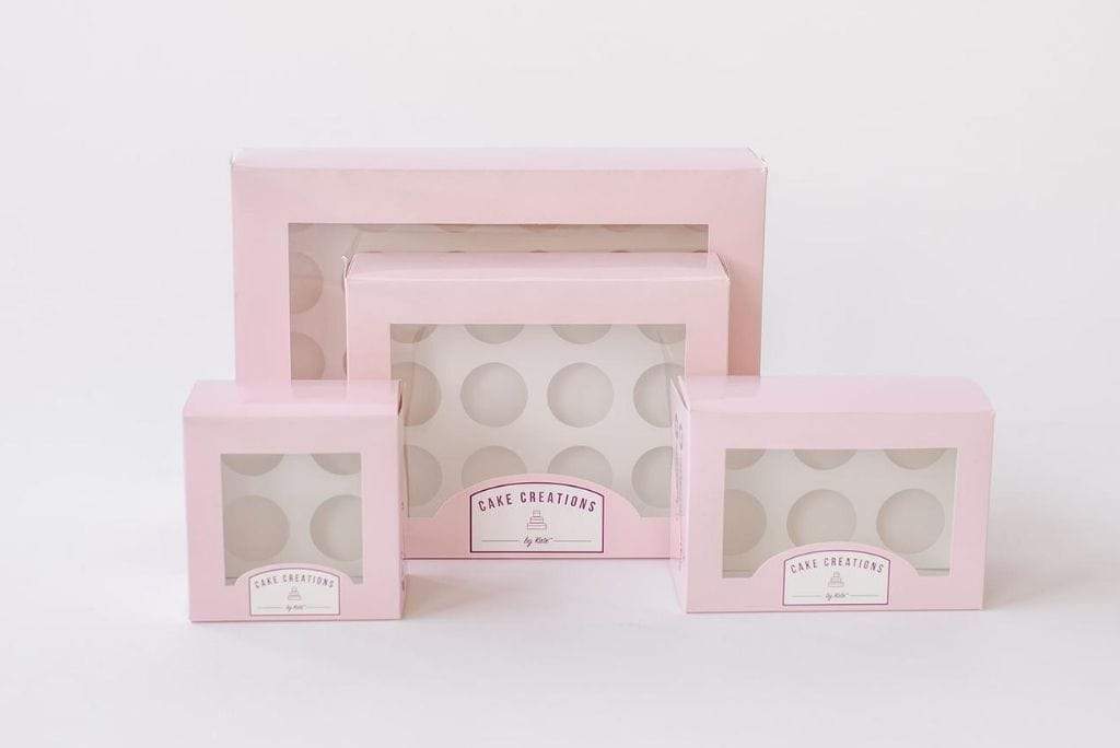 Custom Branded 1 Mini Cupcake Dessert Box with Insert
