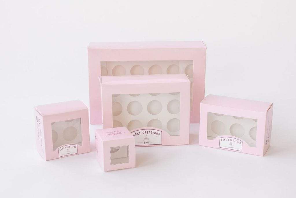 Custom Branded 1 Regular Cupcake Dessert Box with Insert