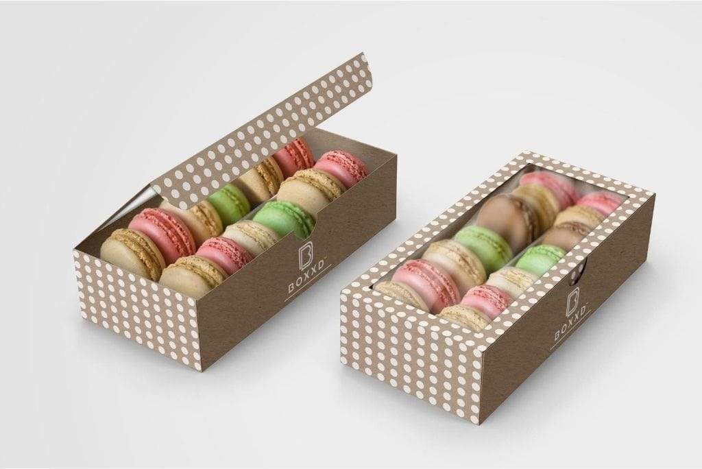 Custom Branded 12 Macaron Dessert Box with Slide Cover & Clear Window