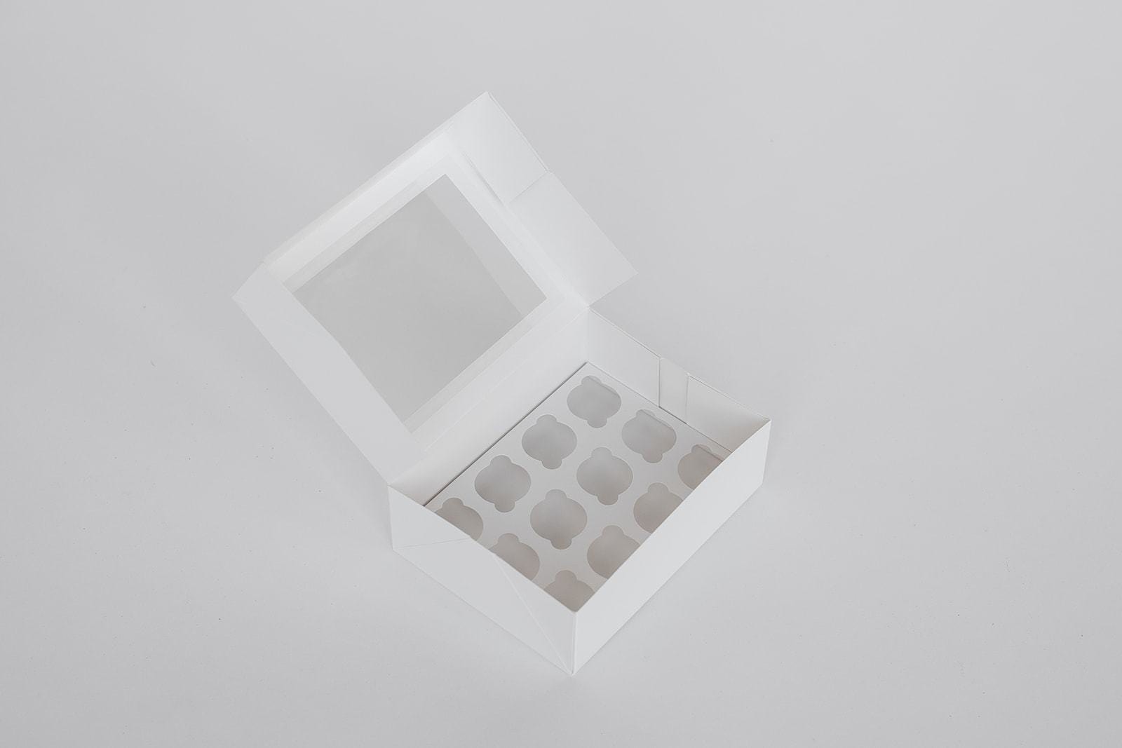 Custom Branded 12 Regular Cupcake Dessert Box with Insert