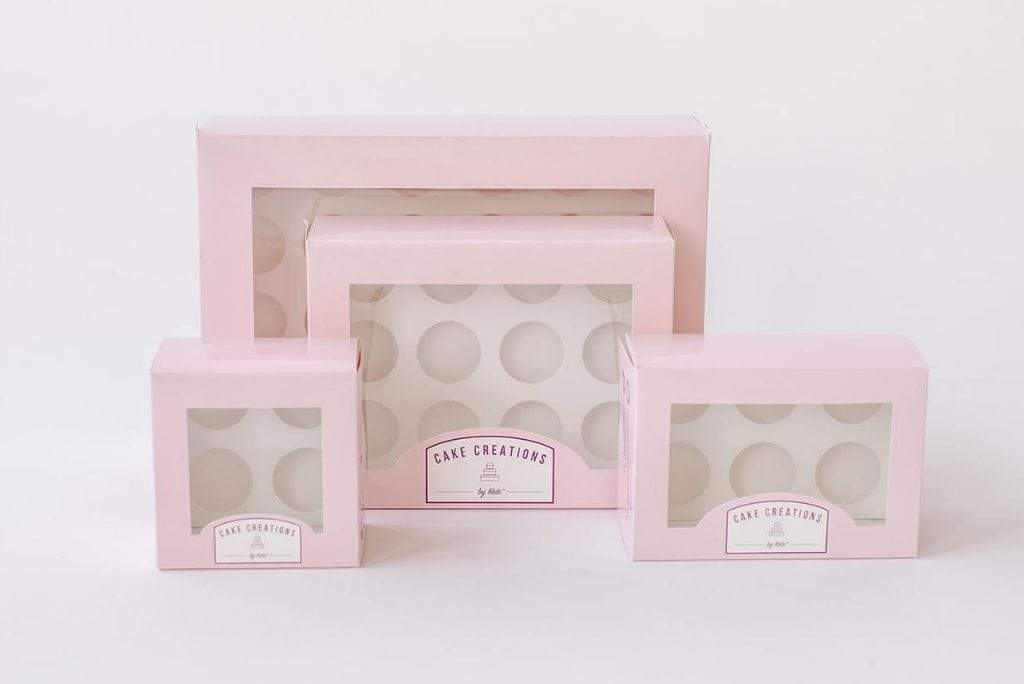 Custom Branded 2 Regular Cupcake Dessert Box with Insert