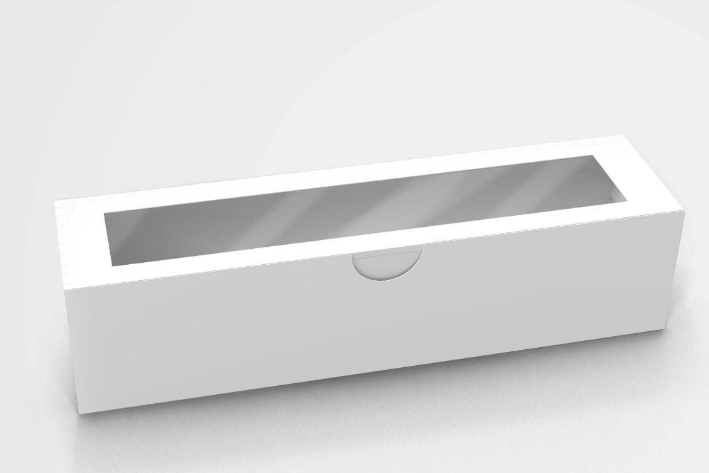 Custom Branded 3 Macaron Dessert Box with Slide Cover & Clear Window