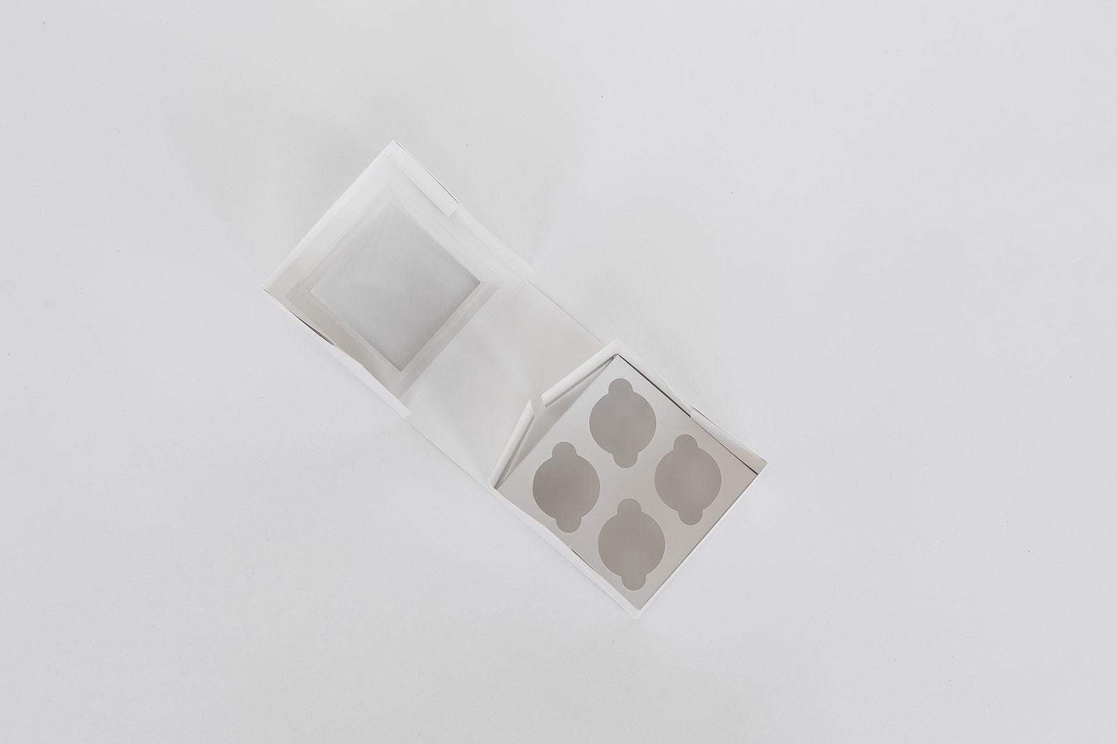Custom Branded 4 Regular Cupcake Dessert Box with Insert