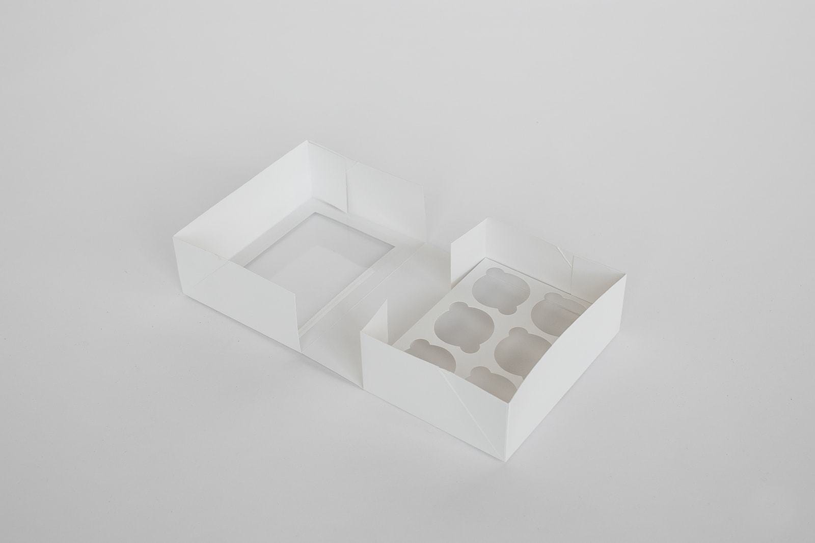 Custom Branded 6 Mini Cupcake Dessert Box with Insert