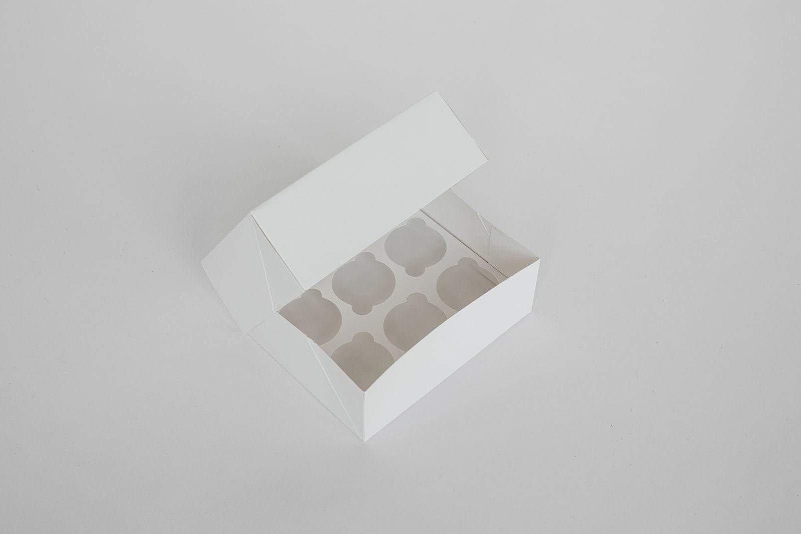 Custom Branded 6 Regular Cupcake Dessert Box with Insert