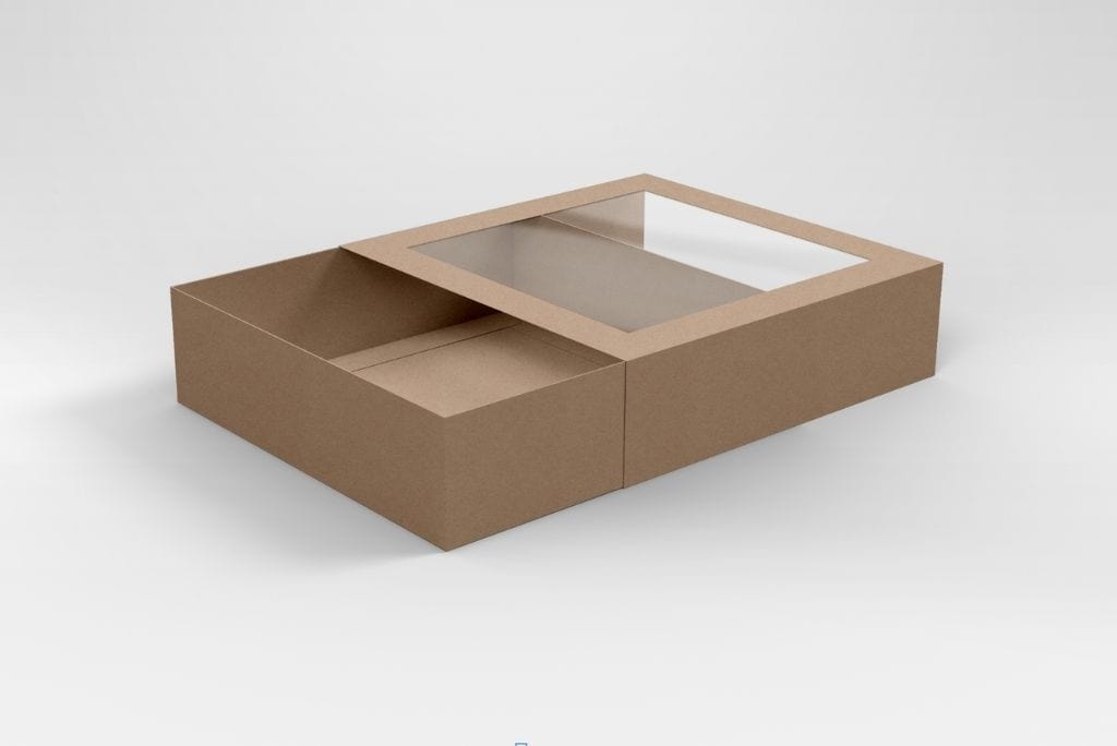 Custom Printed 15.5 x 15.5 x 3cm Small Cookie Dessert Box with Slide Cover & Clear Window
