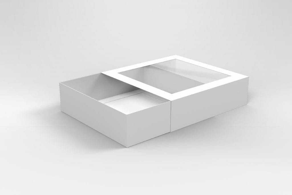Custom Printed 18 x 18 x 5cm Medium Cookie Biscuit Box with Slide Cover & Clear Window
