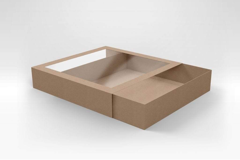 Custom Printed 25.5 x 17.5 x 5cm Large Cookie Dessert Box with Slide Cover & Clear Window